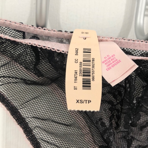 XS mesh cheekini black pink Victoria’s Secret NWT - Picture 4 of 4